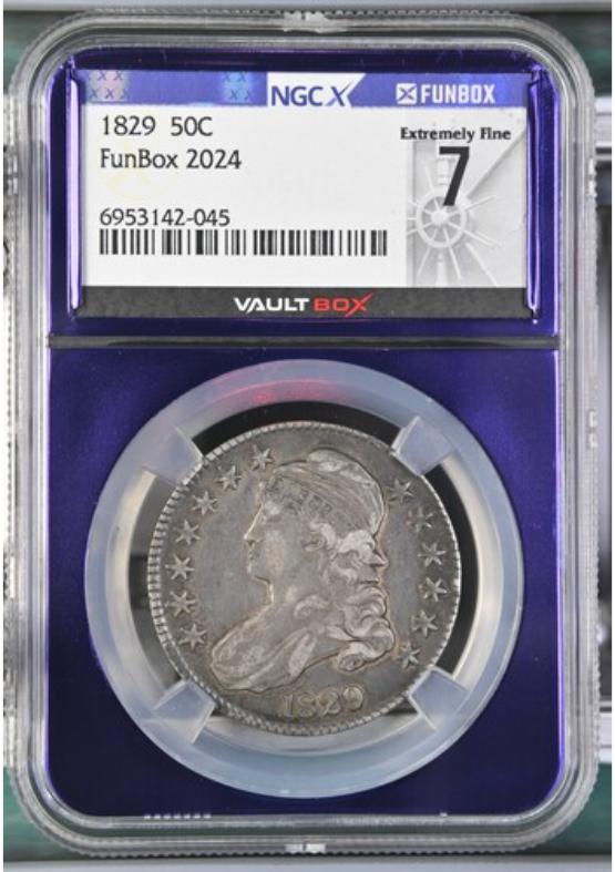 1829 50C NGCX EXTREMELY FINE 7 FRONT