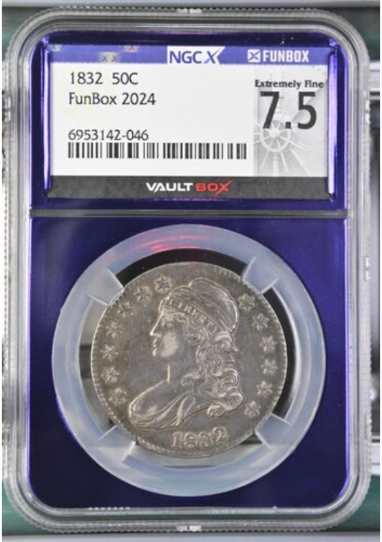 1832 50C NGCX EXTREMELY FINE 7.5 FRONT