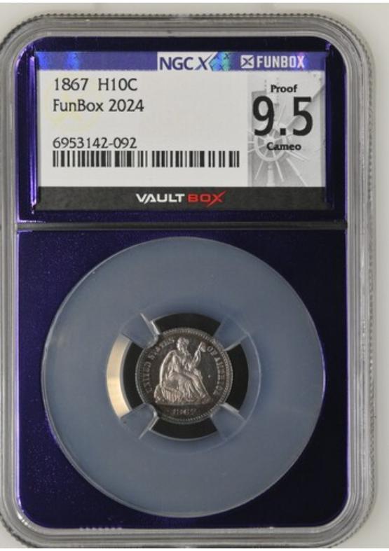 1867 H10C NGCX PROOF 9.5 CAMEO FRONT
