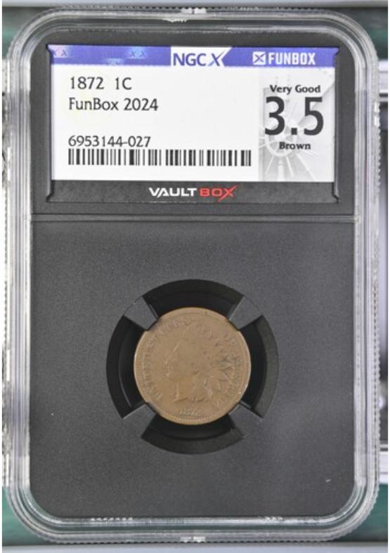 1872 1C NGCX VERY GOOD 3.5 BROWN FRONT