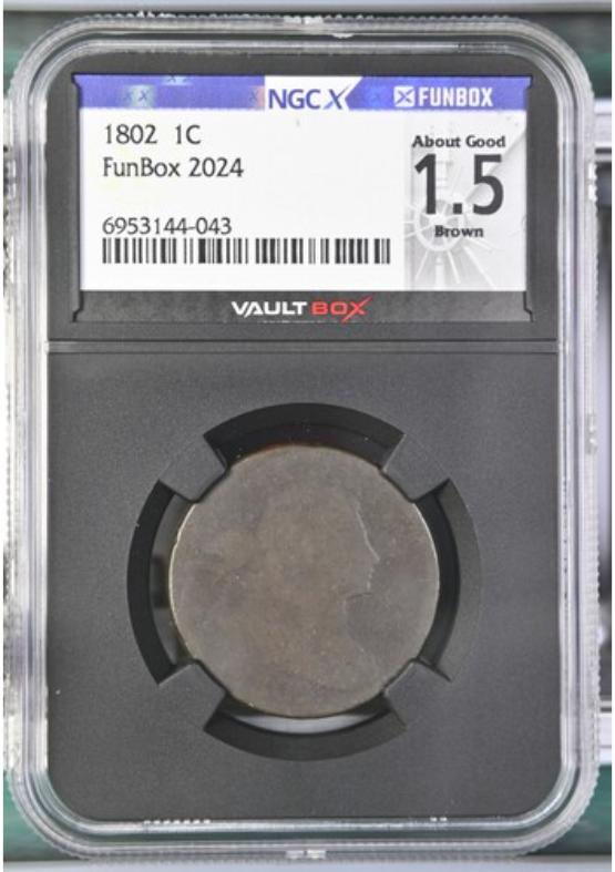 1802 1C NGCX ABOUT GOOD 1.5 BROWN FRONT