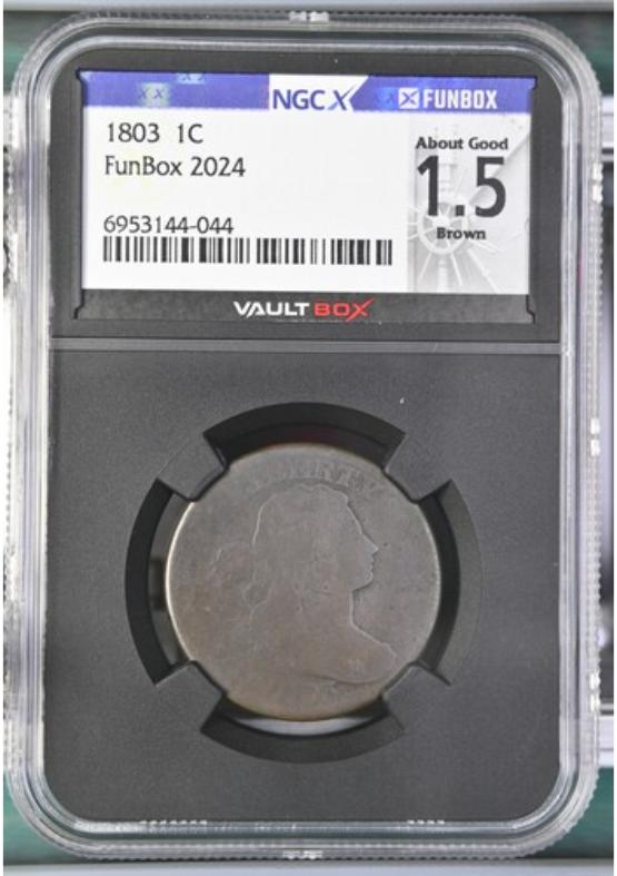 1803 1C NGCX ABOUT GOOD 1.5 BROWN FRONT