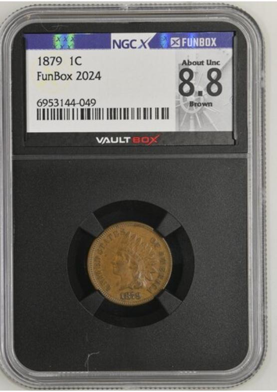 1879 1C NGCX ABOUT UNC 8.8 BROWN FRONT
