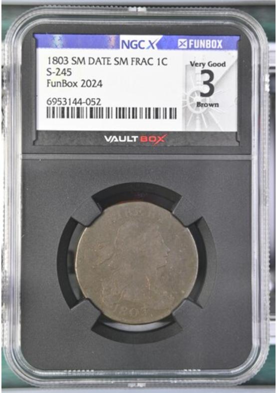 1803 SM DATE SM FRAC S-245 1C NGCX VERY GOOD 3 BROWN FRONT