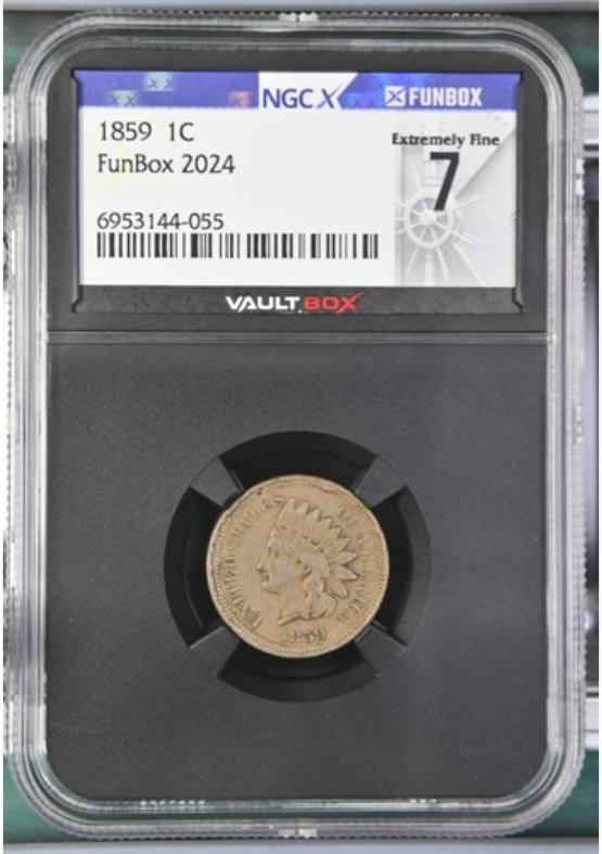 1859 1C NGCX EXTREMELY FINE 7 FRONT