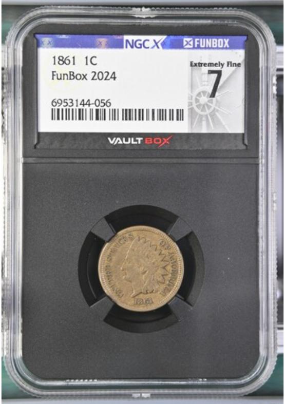 1861 1C NGCX EXTREMELY FINE 7 FRONT