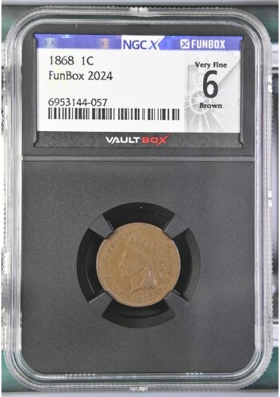 1868 1C NGCX VERY FINE 6 BROWN FRONT