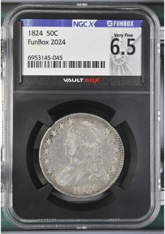 1824 50C NGCX VERY FINE 6.5 FRONT