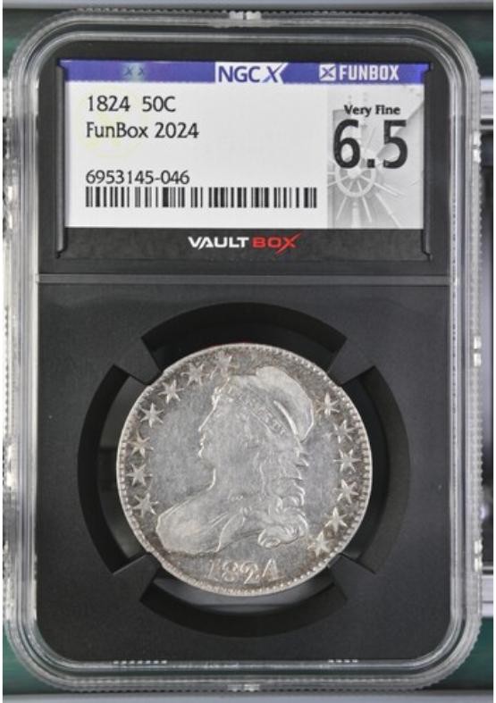 1824 50C NGCX VERY FINE 6.5 FRONT