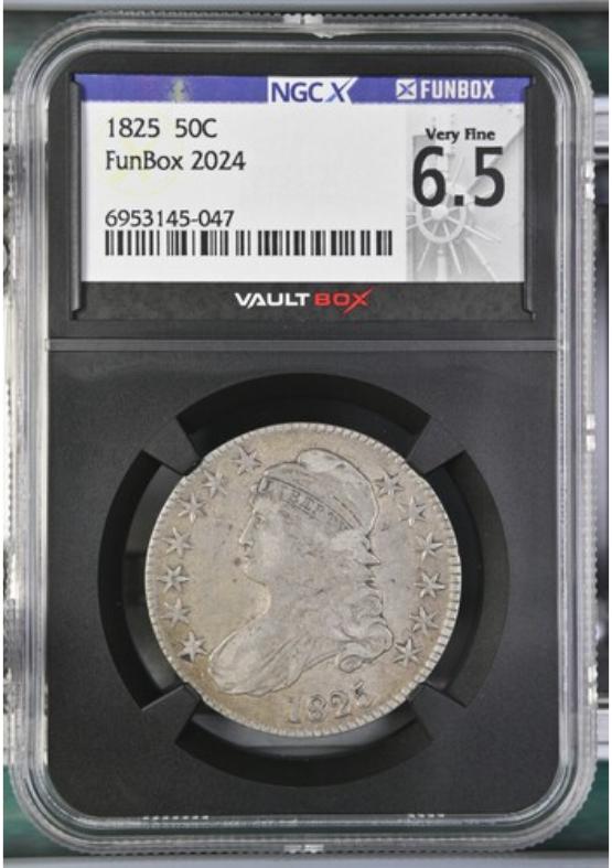 1825 50C NGCX VERY FINE 6.5 FRONT