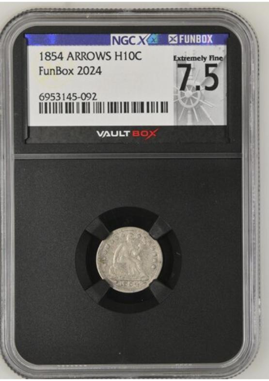 1854 ARROWS H10C NGCX EXTREMELY FINE 7.5 FRONT