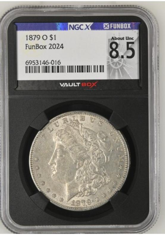 1879-O $1 NGCX ABOUT UNC 8.5 FRONT