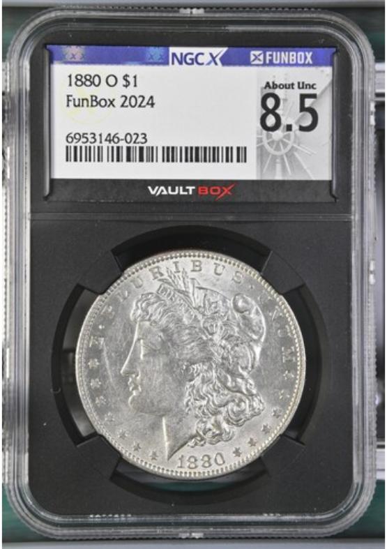 1880-O $1 NGCX ABOUT UNC 8.5 FRONT