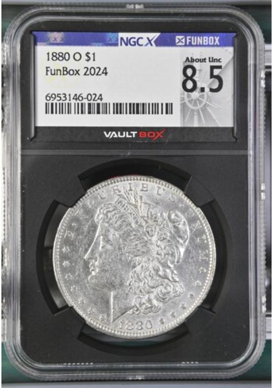 1880-O $1 NGCX ABOUT UNC 8.5 FRONT