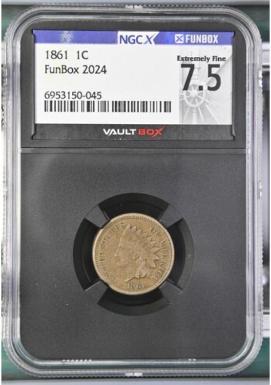 1861 1C NGCX EXTREMELY FINE 7.5 FRONT
