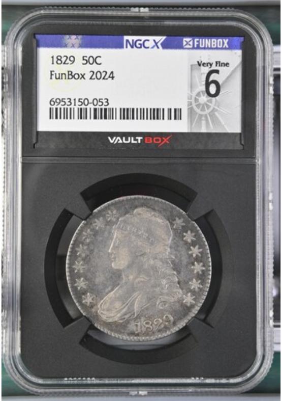 1829 50C NGCX VERY FINE 6 FRONT