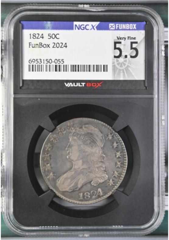 1824 50C NGCX VERY FINE 5.5 Front