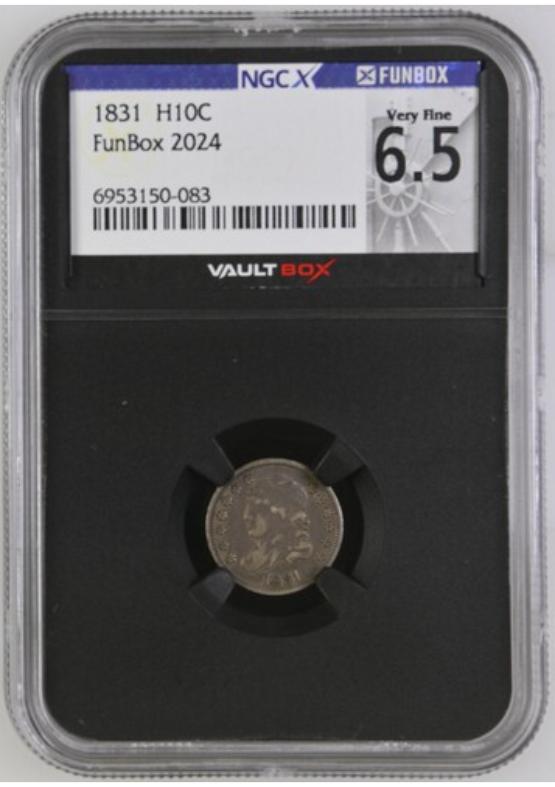 1831 H10C NGCX VERY FINE 6.5 FRONT