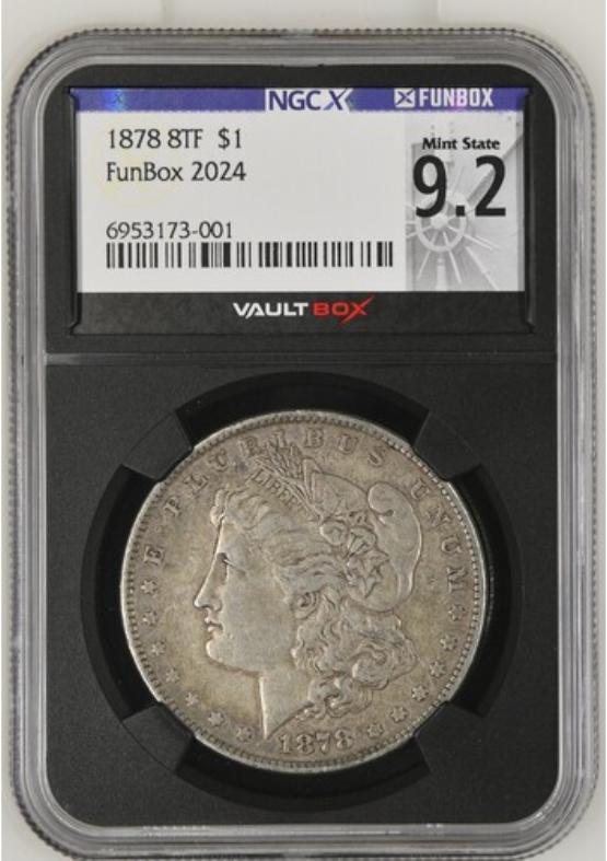 1878 8TF $1 NGCX MINT STATE 9.2 FRONT