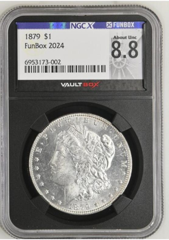 1879 $1 NGCX ABOUT UNC 8.8 FRONT