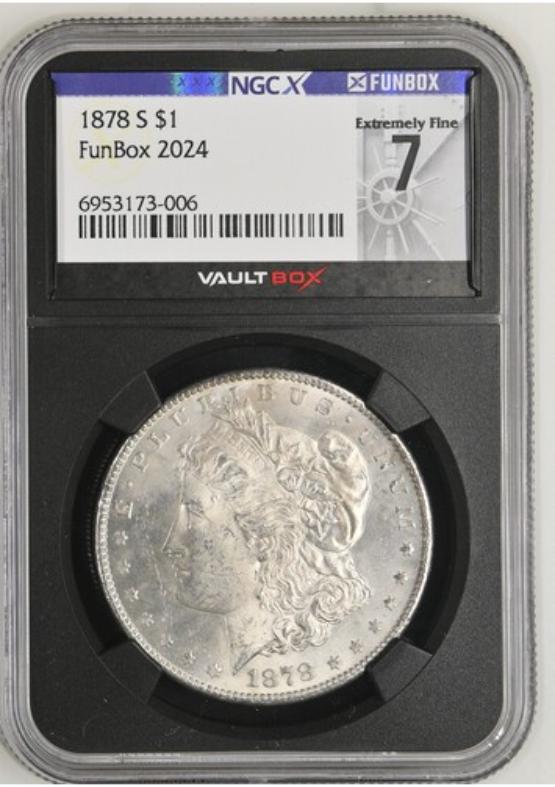 1878-S $1 NGCX EXTREMELY FINE 7 FRONT