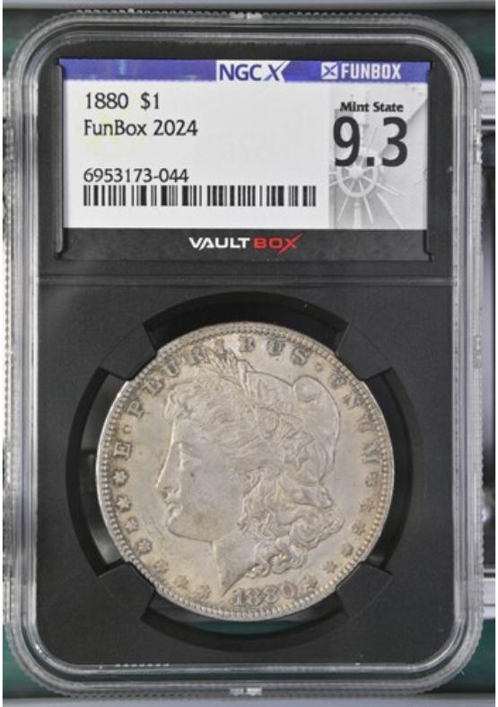 1880 $1 NGCX MINT STATE 9.3 FRONT