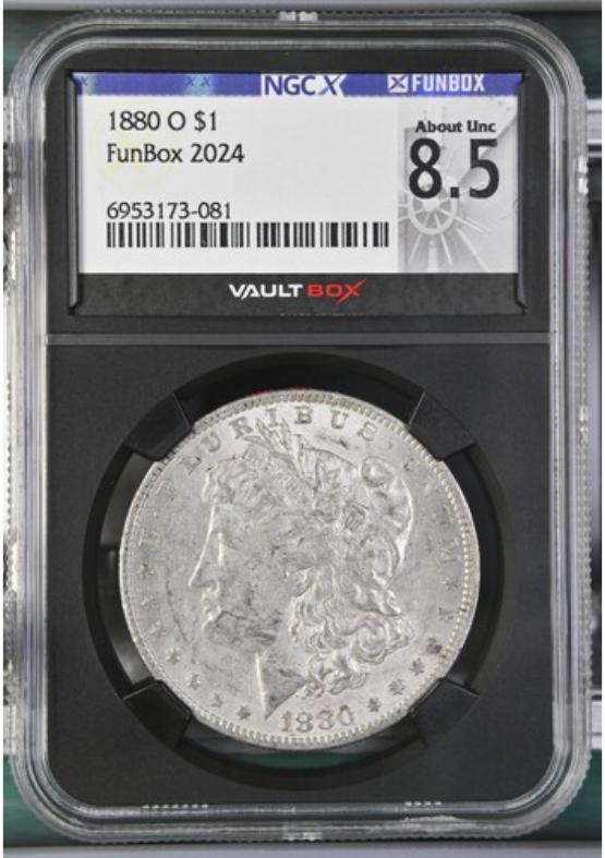 1880-O $1 NGCX ABOUT UNC 8.5 FRONT