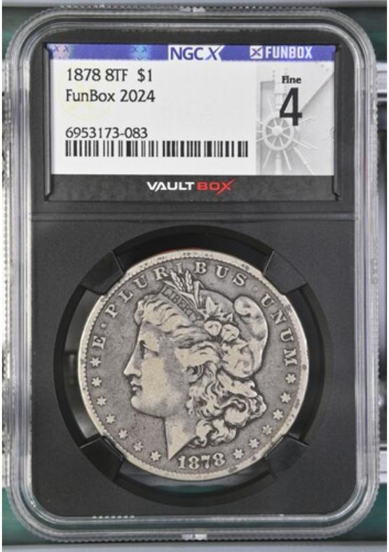1878 8TF $1 NGCX FINE 4 FRONT