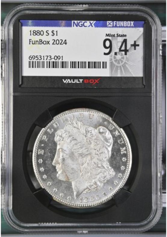 1880-S $1 NGCX MINT STATE 9.4 FRONT