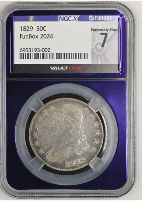 1829 50C NGCX EXTREMELY FINE 7 FRONT