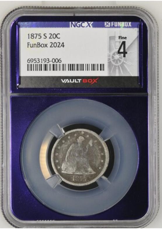 1875-S 20C NGCX FINE 4 FRONT