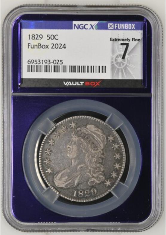 1829 50C NGCX EXTREMELY FINE 7 FRONT