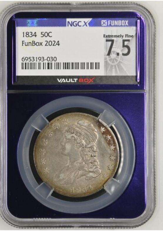 1834 50C NGCX EXTREMELY FINE 7.5 FRONT