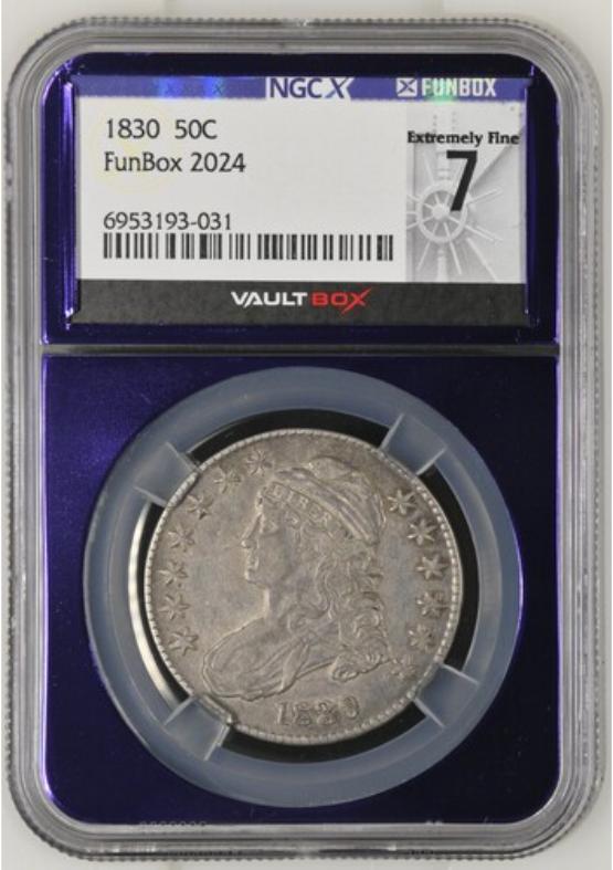 1830 50C NGCX EXTREMELY FINE 7 FRONT