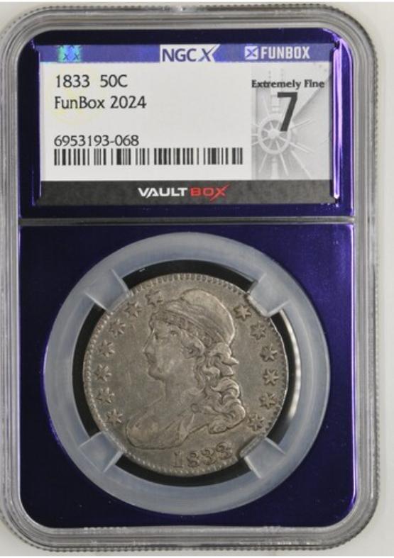 1833 50C NGCX EXTREMELY FINE 7 FRONT