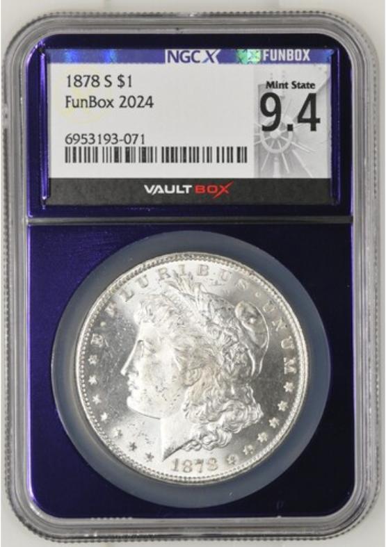 1878-S $1 NGCX MINT STATE 9.4 FRONT