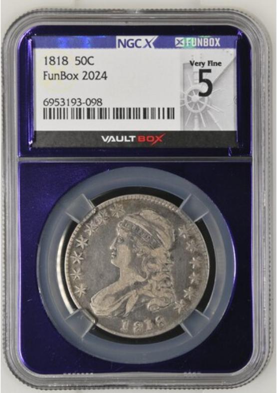 1818 50C NGCX VERY FINE 5 FRONT