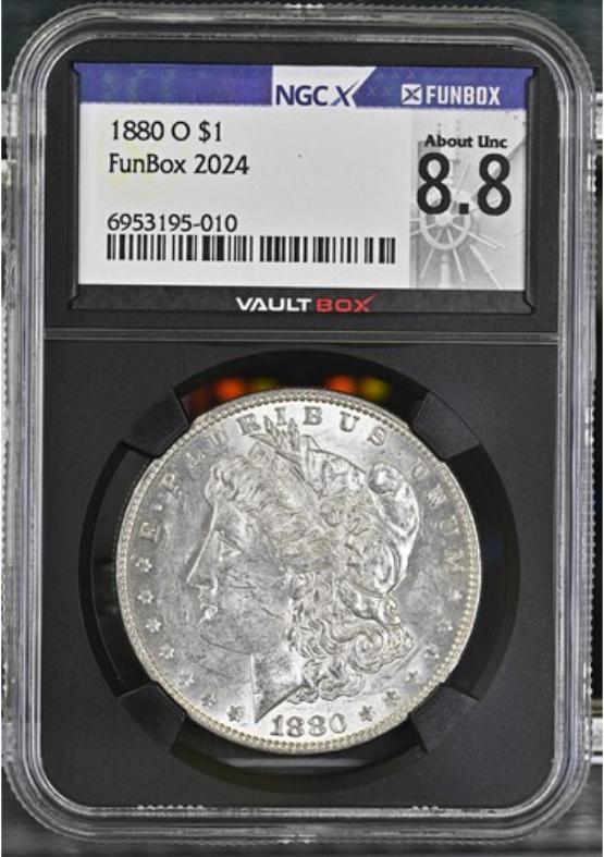 1880-O $1 NGCX ABOUT UNC 8.8 FRONT