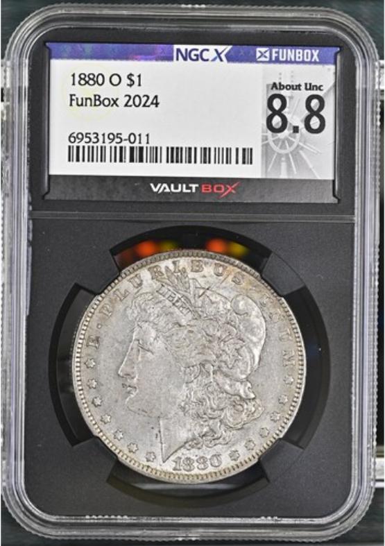 1880-O $1 NGCX ABOUT UNCIRCULATED 8.8 Front