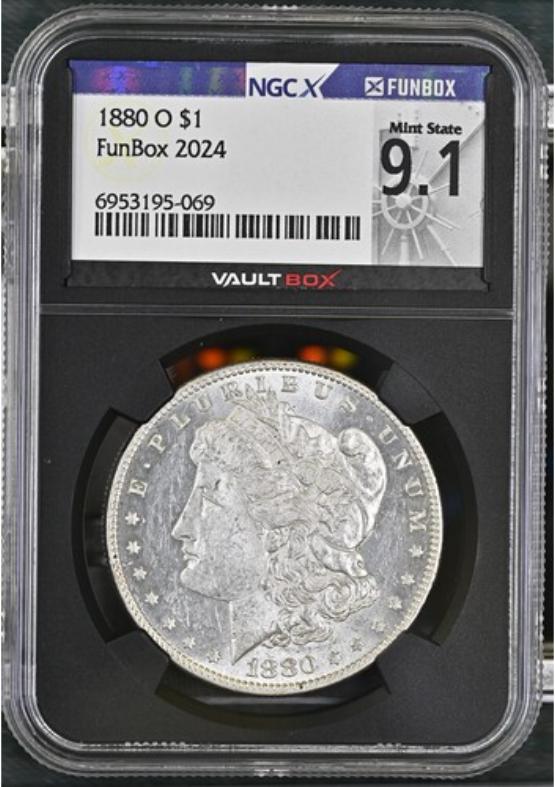 1880-O $1 NGCX MINT STATE 9.1 FRONT