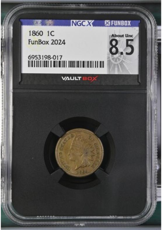 1860 1C NGCX ABOUT UNC 8.5 FRONT
