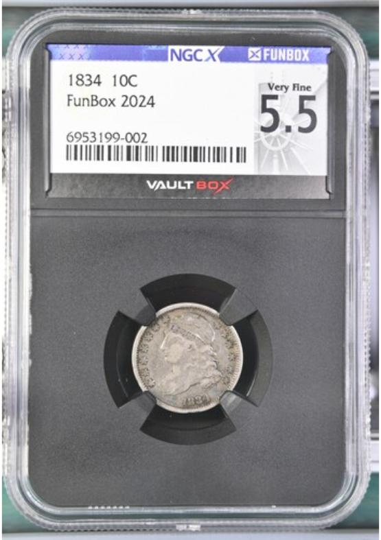 1834 10C NGCX VERY FINE 5.5 FRONT