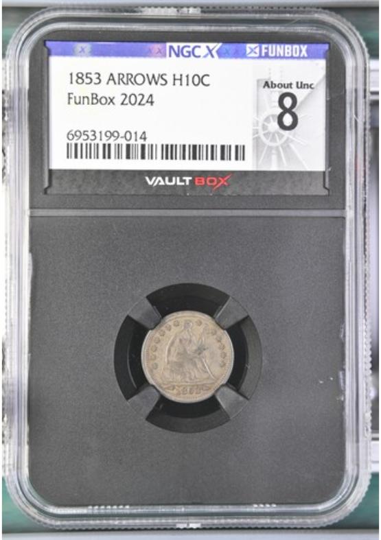 1853 ARROWS H10C NGCX ABOUT UNC 8 FRONT