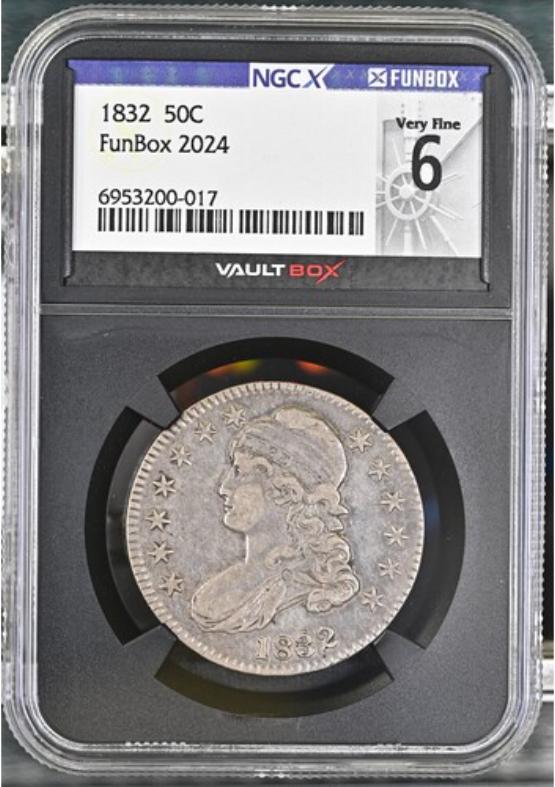 1832 50C NGCX VERY FINE 6 FRONT
