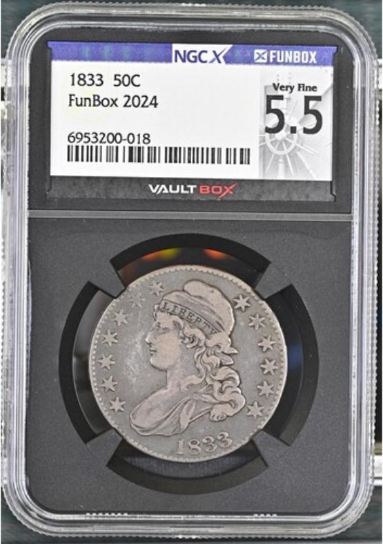 1833 50C NGCX VERY FINE 5.5 FRONT