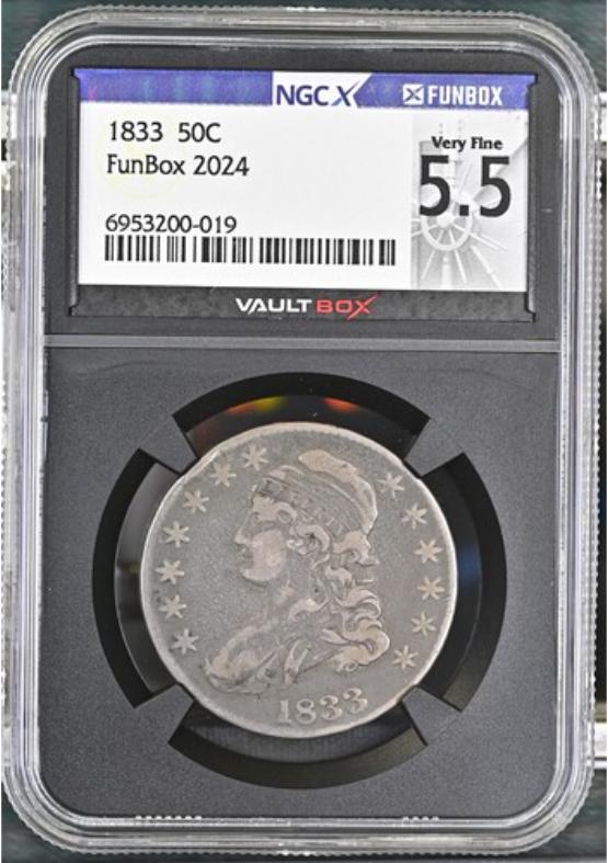 1833 50C NGCX VERY FINE 5.5 Front