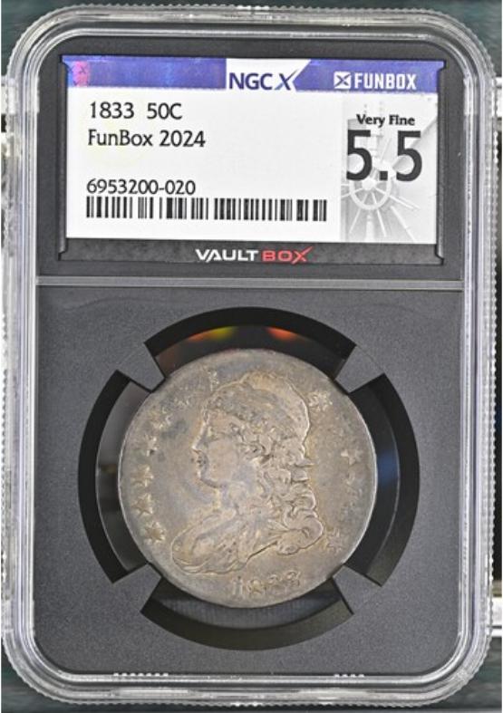 1833 50C NGCX VERY FINE 5.5 FRONT