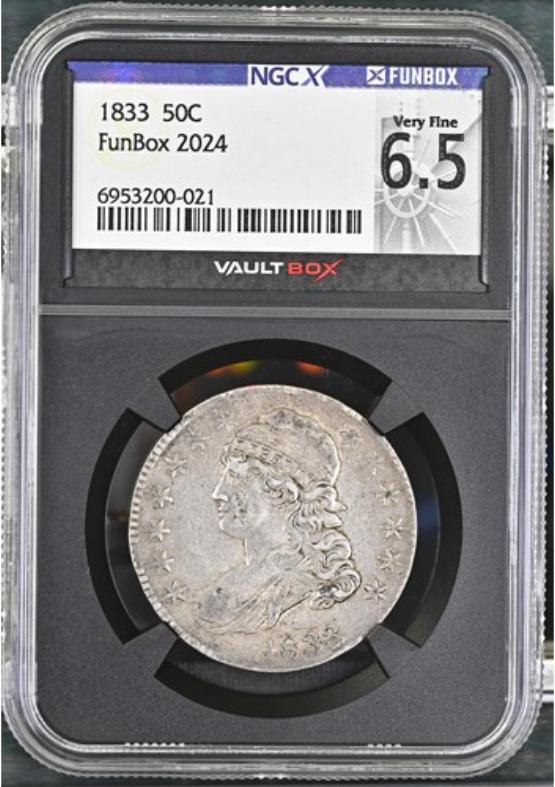 1833 50C NGCX VERY FINE 6.5 FRONT