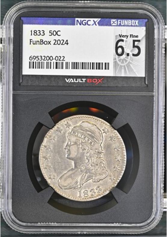 1833 50C NGCX VERY FINE 6.5 FRONT
