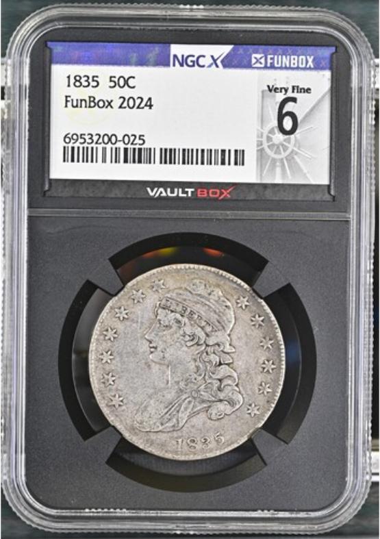 1835 50C NGCX VERY FINE 6 FRONT